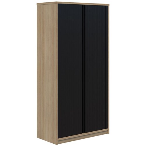 Mascot Tambour Lockable 900x1800mm Classic Oak with Black Doors