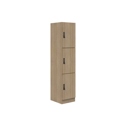 Mascot Digital Locking 3 Door Locker 450x1900mm Classic Oak Oak