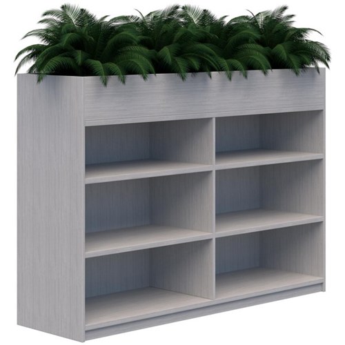 Mascot Planter Bookshelves 1800x1200mm Silver Strata