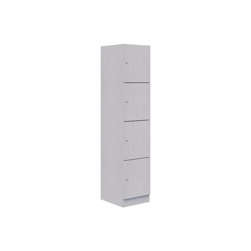 Mascot Keyed Locking 4 Door Locker 450x1900mm Silver Strata