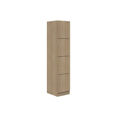 Mascot Keyed Locking 4 Door Locker 450x1900mm Classic Oak