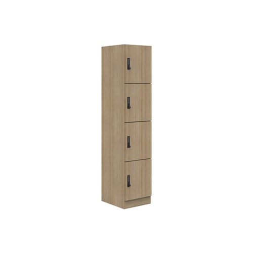 Mascot Digital Locking 4 Door Locker 450x1900mm Classic Oak