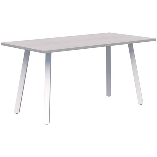 Fiord CAFE Table 1600 x 800 x 720mm Silver Strata Top with White Base