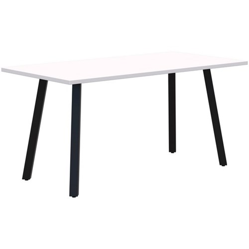 Fiord CAFE Table 1600 x 800 x 720mm Snow Velvet Top with Black Base