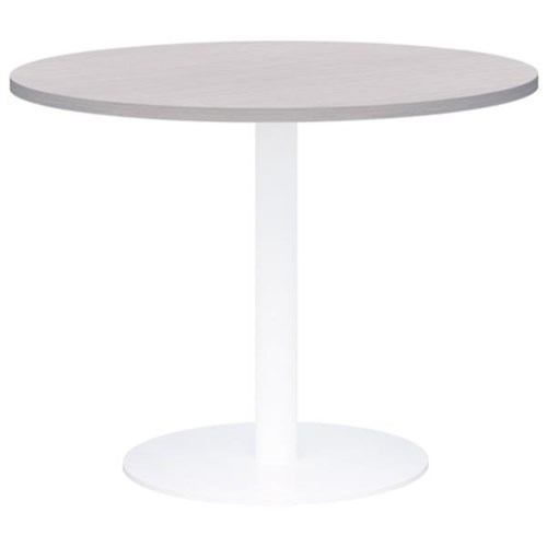 Accent Classic Round Table 800mm Silver Strata/White