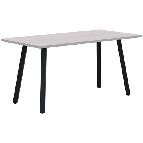 Fiord CAFE Table 1600 x 800 x 720mm Silver Strata Top with Black Base