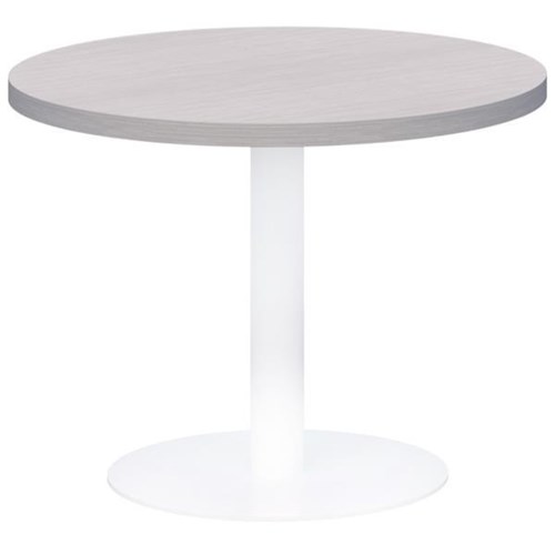 Classic Round Coffee Table 600mm Silver Strata/White