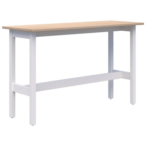SWITCH CAFE Narrow Leaner 1500 x 600 x 1050mm Refined Oak Top with White Base