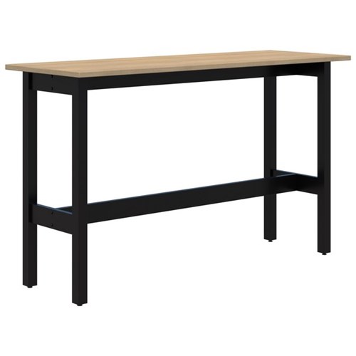 SWITCH CAFE Narrow Leaner 1800 x 600 x 1050mm Classic Oak Top with Black Base