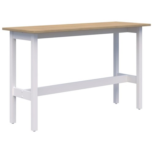 SWITCH CAFE Narrow Leaner 1500 x 600 x 1050mm Classic Oak Top with White Base