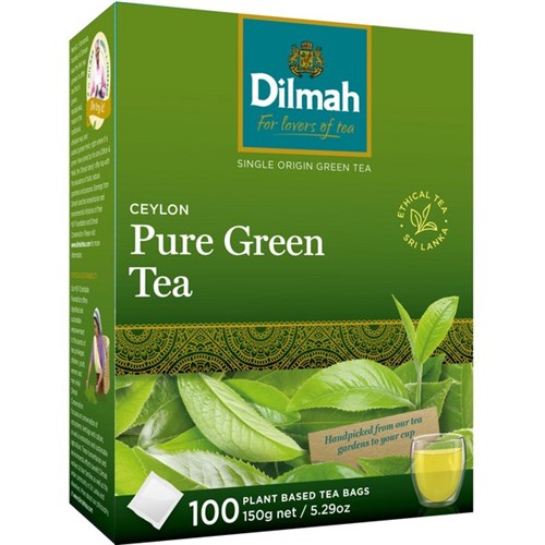 Dilmah Pure Green Tagless Tea Bags, Box of 100