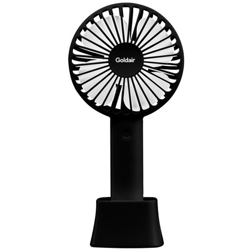 Goldair Rechargeable Handheld/Desk Fan 100mm Black