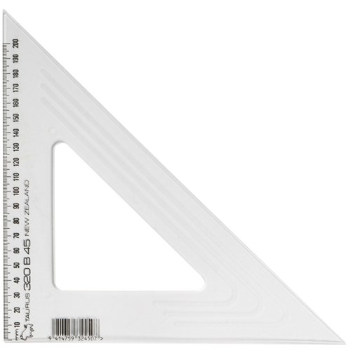 Taurus Set Square Bevelled Edge 45 Degrees 32cm