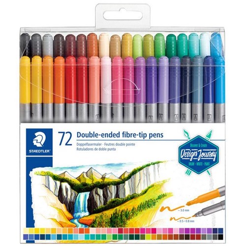 Staedtler Design Journey Double Ended Fibre Tip Pens, Pack of 72