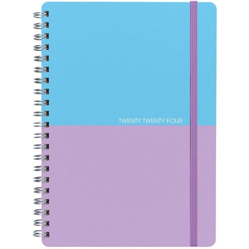 Collins A51 Diary A5 Day Per Page 2024 Violet Aqua