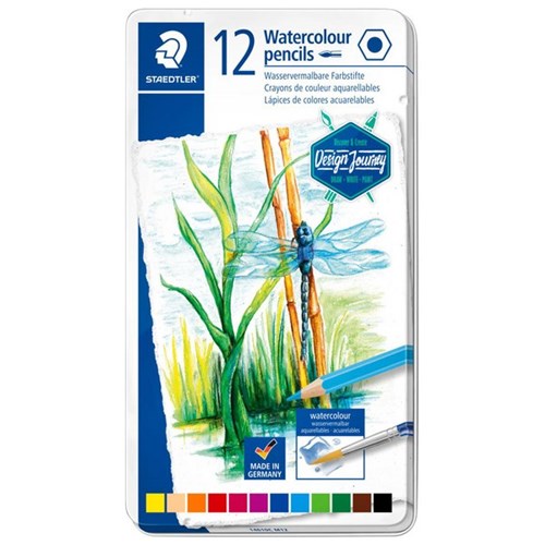 Staedtler Design Journey Watercolour Pencils, Tin of 12