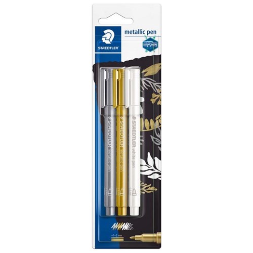 Staedtler Design Journey Metallic Markers Assorted, Pack of 3