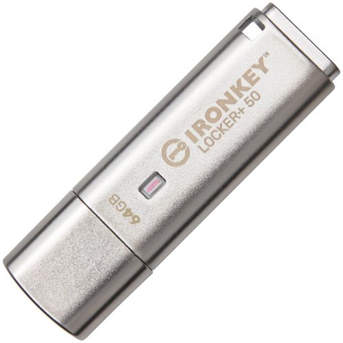 Kingston IronKey Locker Plus 50 Flash Drive 64GB