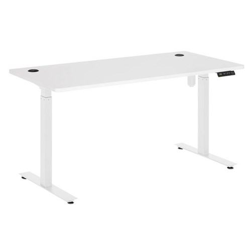 Amplify Electric 2 Stage Single Motor Height Adjustable Single User Desk 1500x750mm White/White