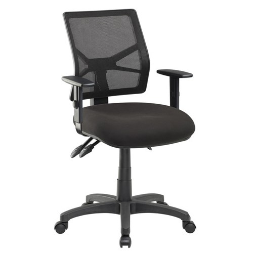 Advance Air 3 Lever Mid Back Chair With Arms Mesh Back Black