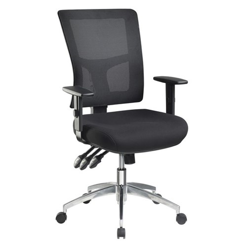 Enduro High Back Mesh Chair With Arms Black/Alloy