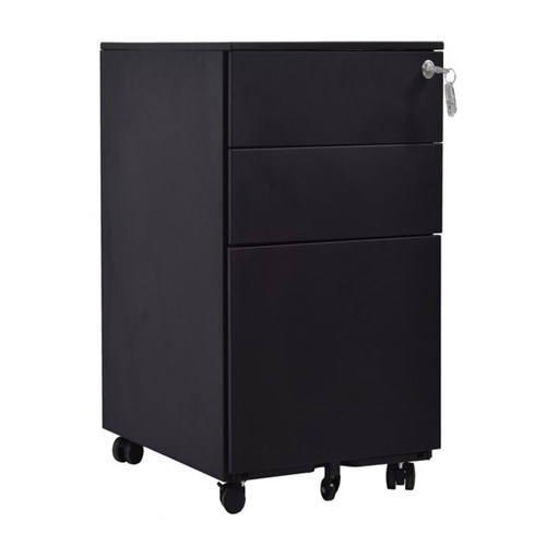 Emerge Mobile Slim 3 Drawer Black