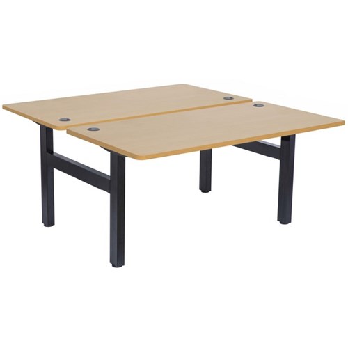 Emerge Fixed Height Back to Back Desk 1500x730mm Beech/Black