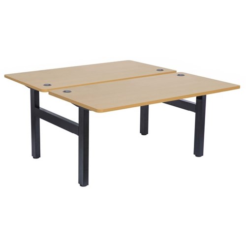 Emerge Fixed Height Back to Back Desk 1800x730mm Beech/Black