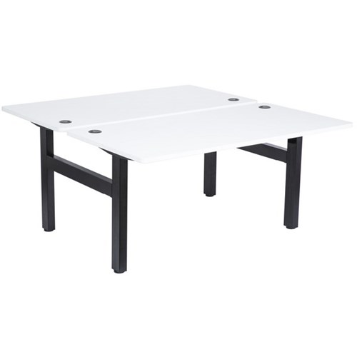 Emerge Fixed Height Back to Back Desk 1500x730mm White/Black