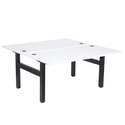 Emerge Fixed Height Back to Back Desk 1800x730mm White/Black