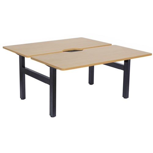 Emerge Fixed Height Back to Back Desk 1500x750mm Beech/Black