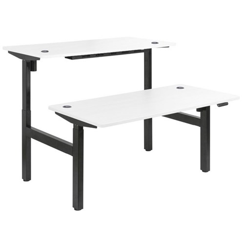 Emerge Electric Height Adjustable 2 User Desk 1500x625mm White/Black