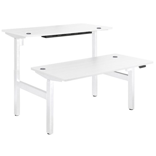 Emerge Electric Height Adjustable 2 User Desk 1500x750mm White/White