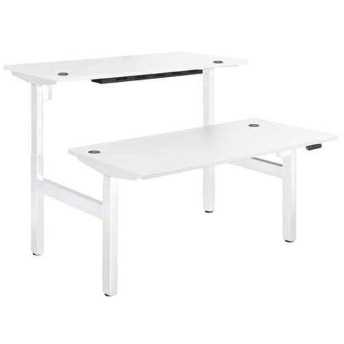 Emerge Electric Height Adjustable 2 User Desk 1800x800mm White/White