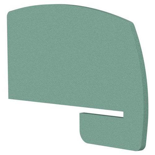 Boyd Acoustic Curved Desk Divider Side Slot 800mm Turquoise