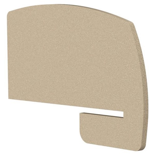 Boyd Acoustic Curved Desk Divider Side Slot 800mm Dark Camel