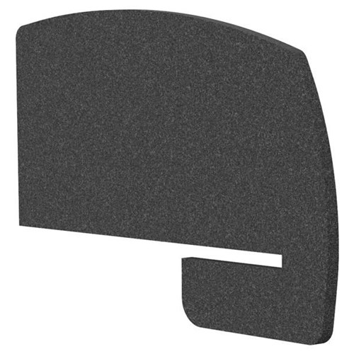 Boyd Acoustic Curved Desk Divider Side Slot 800mm Sesame Grey