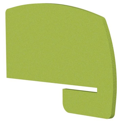 Boyd Acoustic Curved Desk Divider Side Slot 800mm Apple Green