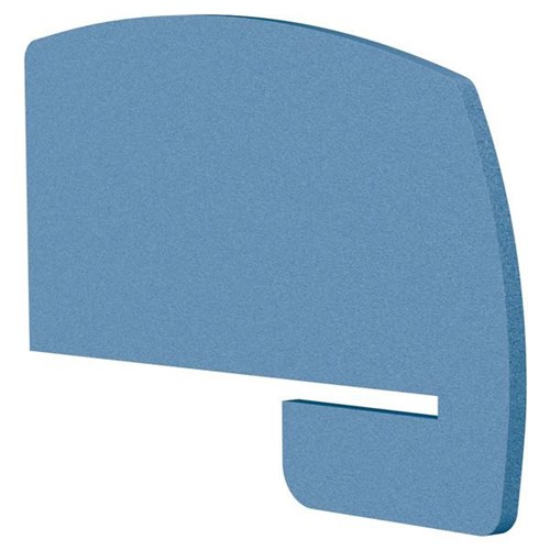 Boyd Acoustic Curved Desk Divider Side Slot 800mm Sky Blue