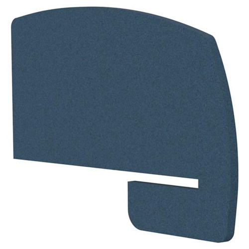 Boyd Acoustic Curved Desk Divider Side Slot 800mm Pageant Blue