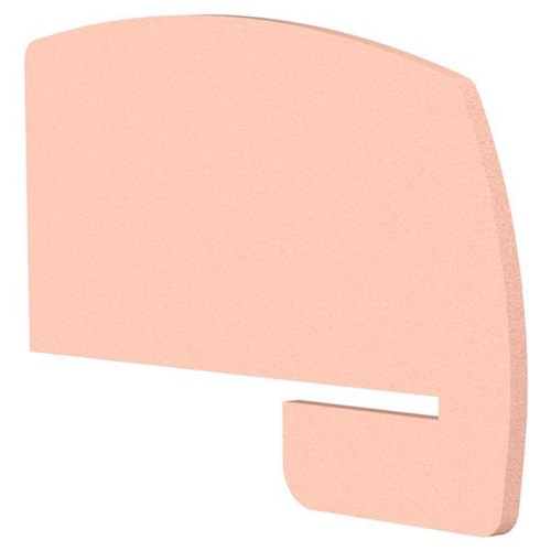 Boyd Acoustic Curved Desk Divider Side Slot 800mm Blush Pink