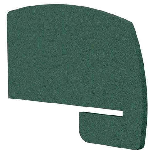 Boyd Acoustic Curved Desk Divider Side Slot 800mm Forest Green