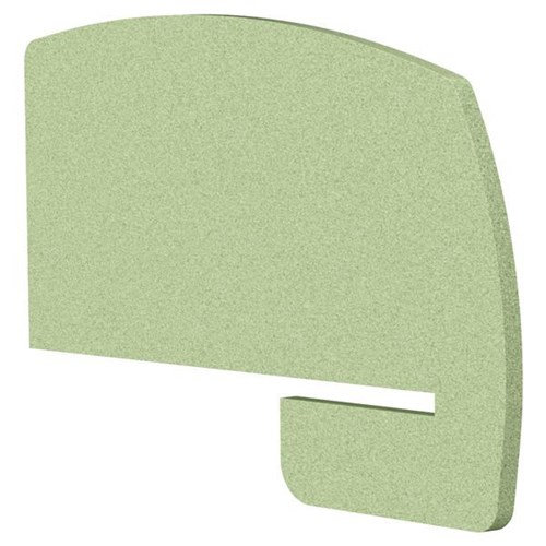 Boyd Acoustic Curved Desk Divider Side Slot 800mm Leaf Green