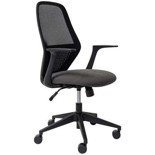 Mondo Soho Chair With Arms Mesh Back Black/Black