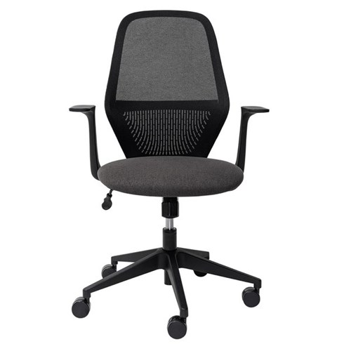 Mondo Soho Chair With Arms Mesh Back Black/Black