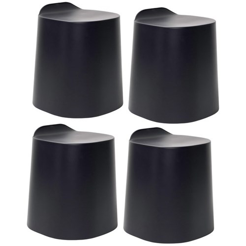 Buro Peekaboo Stool Gravel Black, Pack of 4