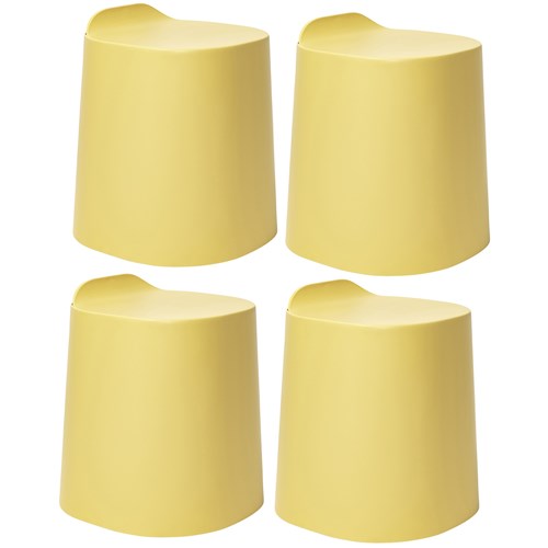 Buro Peekaboo Stool Mustard, Pack of 4