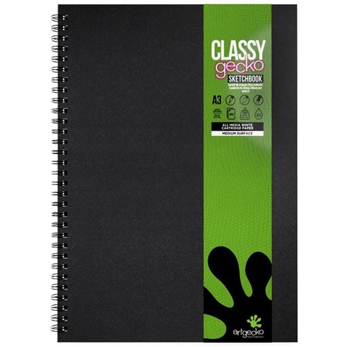 Art Gecko Classy Gecko A3 Spiral Sketch Book 150gsm 40 Leaves