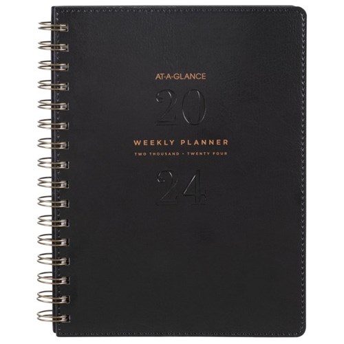 At-A-Glance A4 Diary Planner Week/Month PU 2024 Black