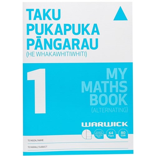 Warwick My Maths Book 1 Taku Pukapuka Pangarau 10mm Quad Alternating Pages 32 Leaves